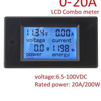 DC wattmeter 20 Ampere med stort display