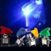 Vippe kontakt 12V med led-lys i farver med eller uden cover
