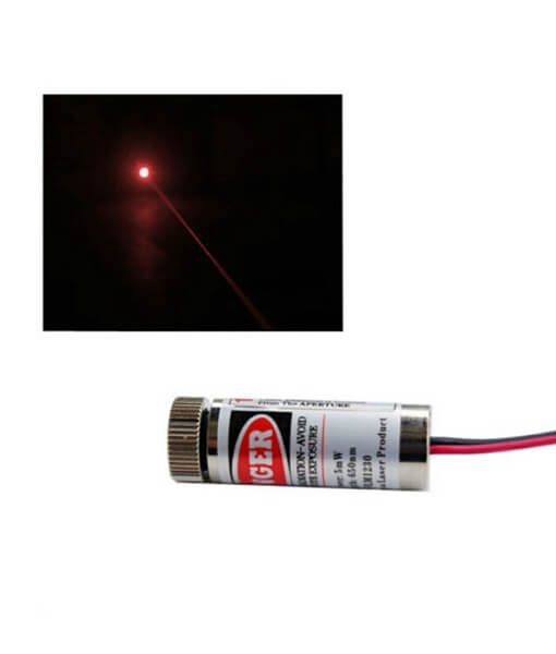 Laser med rødt punkt til markering af emne, 5V DC » DKVOLT.DK