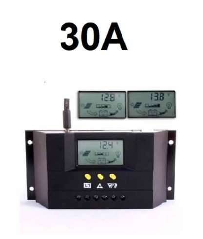 Laderegulator med visning af Ampere på op til 30A
