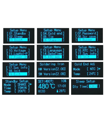 Loddestation T12 digital temperatur styret menupunkter