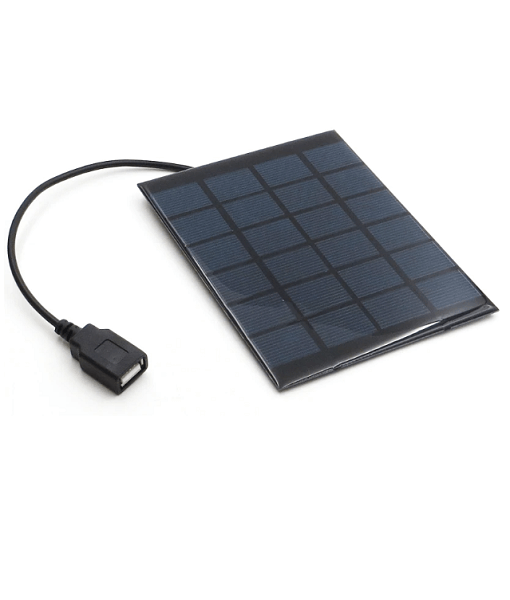 Solcellepanel 6V med USB og ledning usb stik