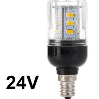 LED Pære 24V med E14 fatning og 400 Lumens og hele 9W lys-effekt