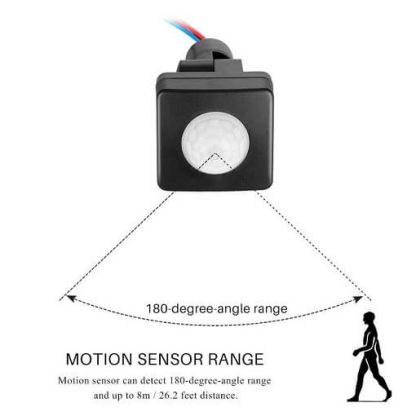 Bevægelses sensor 230V IP65, kan indstilled med tid osv. - vinkel
