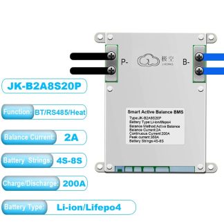 LiFePO4 BMS 12-24V 200A med Bluetooth